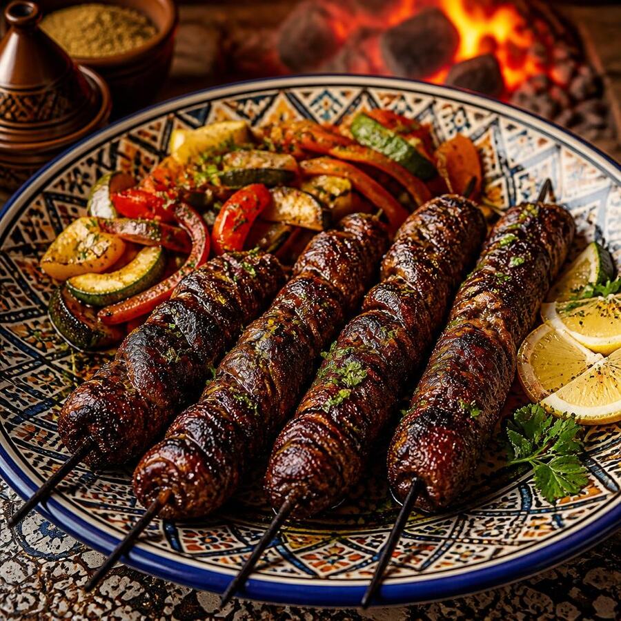Boulfaf - Foie enveloppé de crépine, grillé au charbon de bois. | Le Goût du Charbon Témara