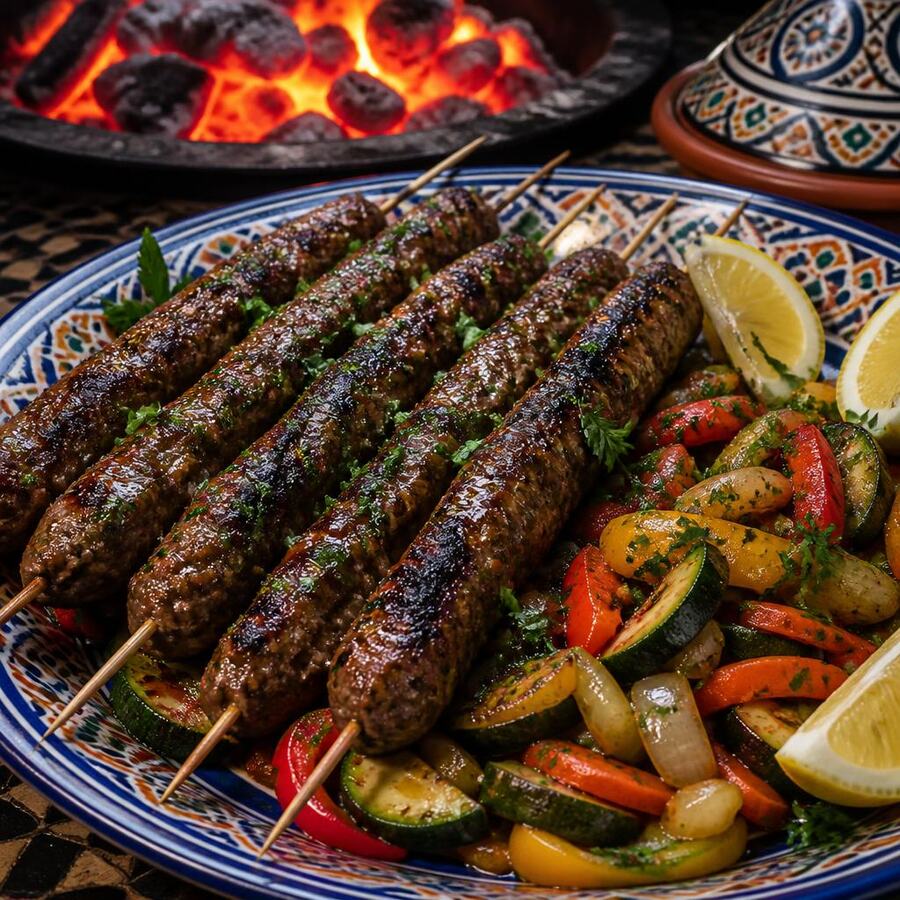 Viande hachée avec smen - Kefta grillée avec une touche de beurre clarifié traditionnel. | Le Goût du Charbon Témara