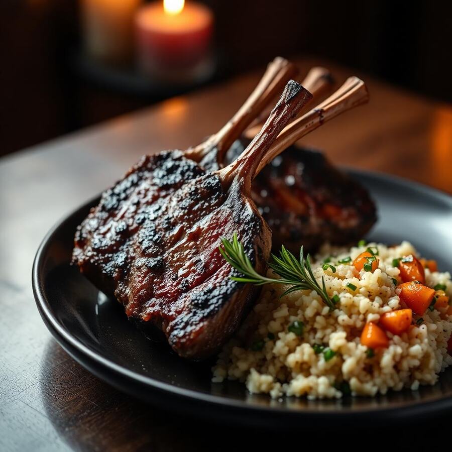 Côtelette (300gr) - Côtelettes d'agneau grillées au feu de bois, tendres et juteuses. | Le Goût du Charbon Témara