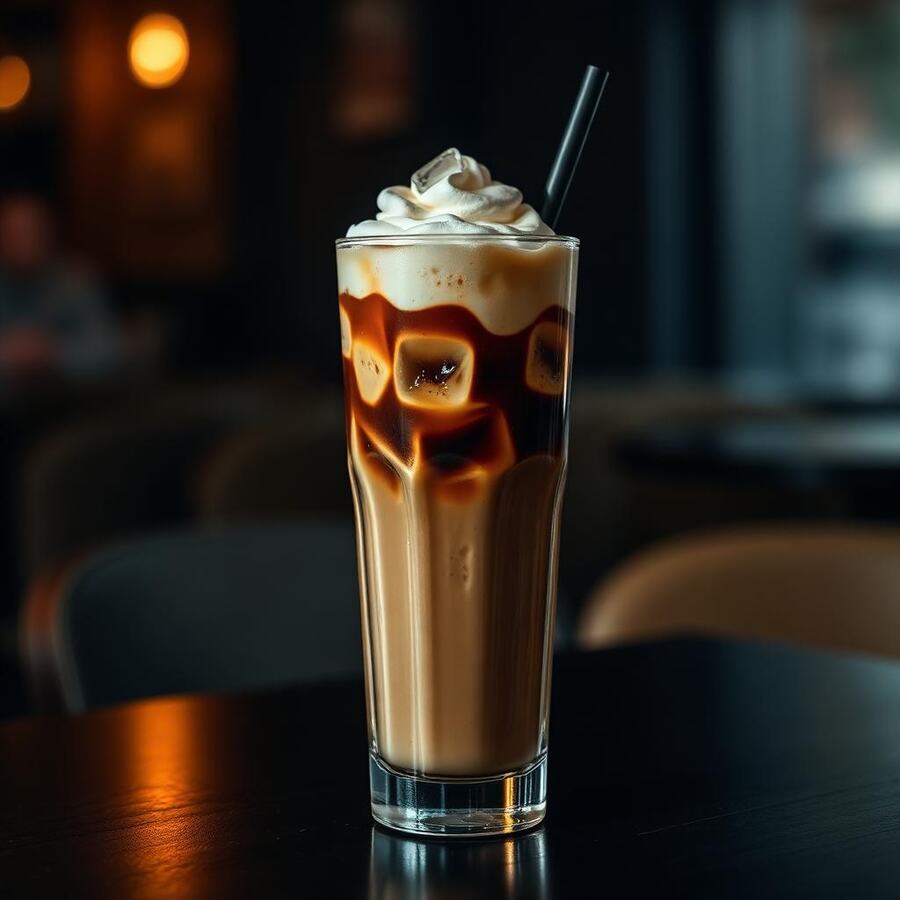 Ice Coffee - Café glacé onctueux, servi avec glaçons. | Le Goût du Charbon Témara