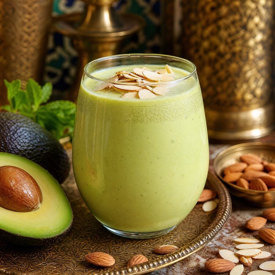 Jus d'avocat - Smoothie d'avocat crémeux au lait et sucre. | Le Goût du Charbon Témara