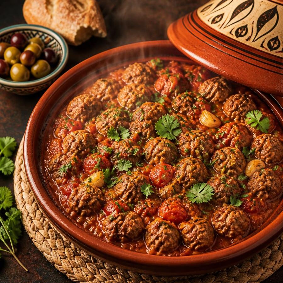 Viande hachée avec sauce tomate - Viande hachée mijotée dans une sauce tomate parfumée à l'ail et coriandre. | Le Goût du Charbon Témara